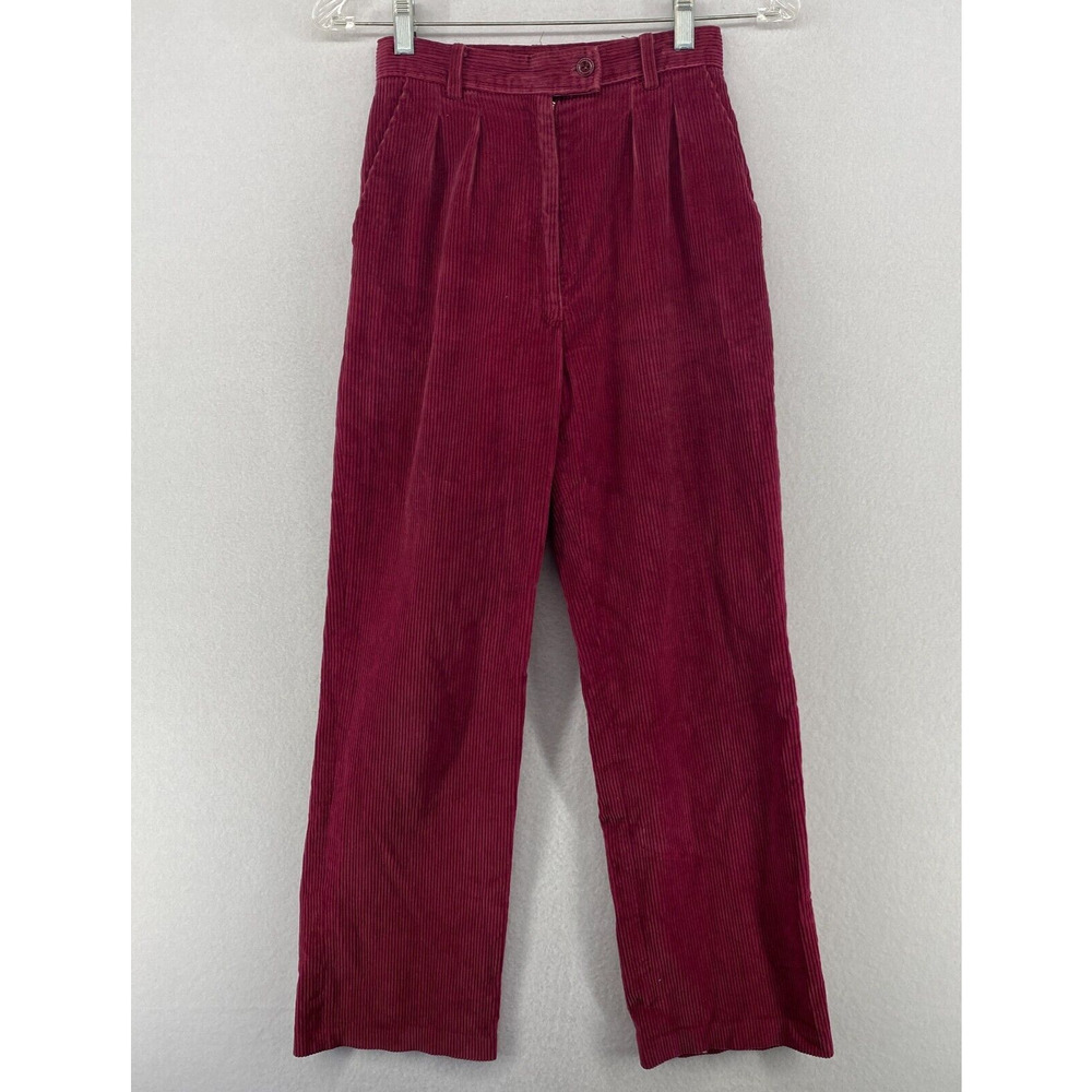 Women's Wide Leg Corduroy Pants - Burgundy